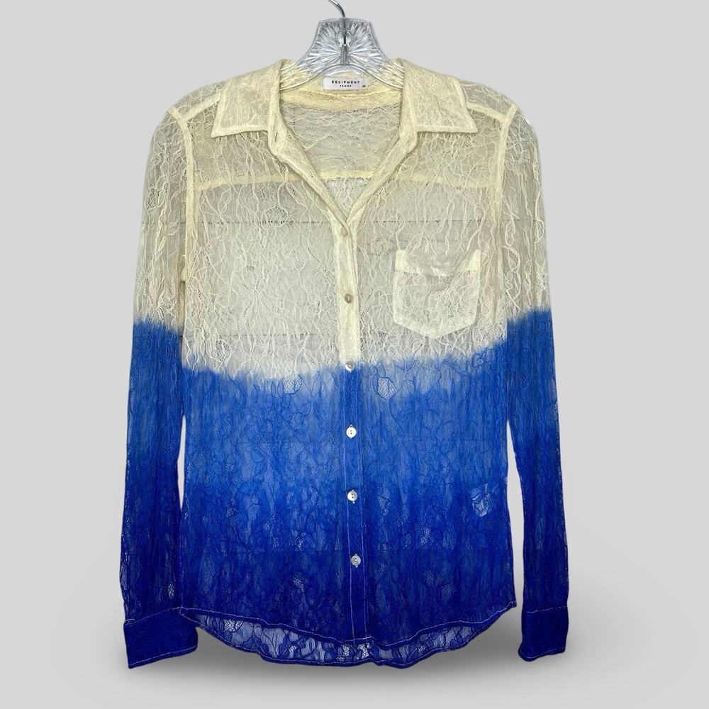 Equipment Ombré Lace Button Down